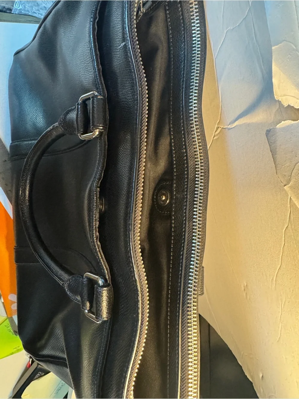 Coach Black Leather Brief Bag - Men unisex leather laptop